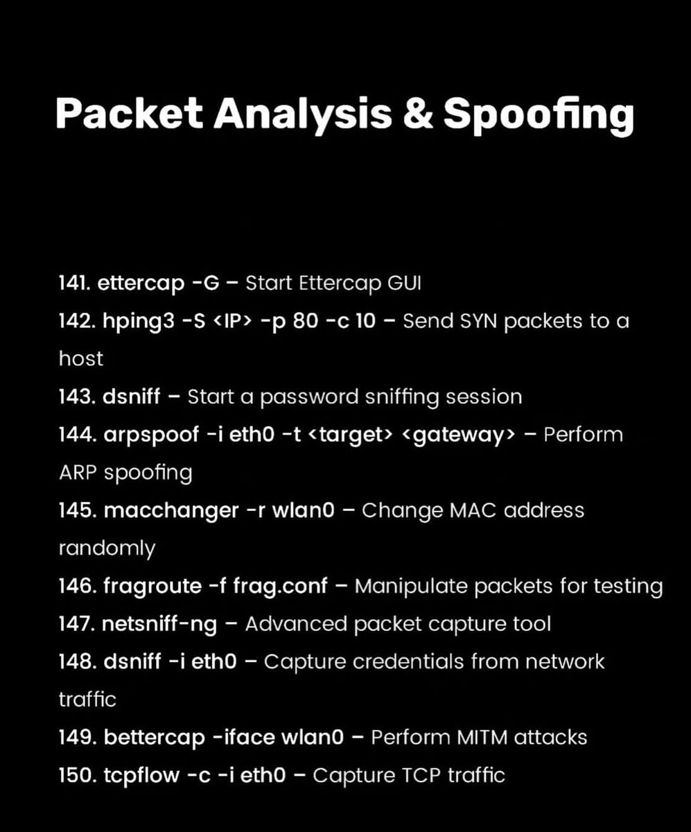 Anastasis_King's tweet image. 🐉 100 Kali Linux Commands You Should Know
A compact master list of everyday Kali/Linux CLI essentials for navigation, networking, package management, permissions, and troubleshooting — perfect for labs and authorized learning. ⚡💻
#KaliLinux #LinuxCommands #CLI