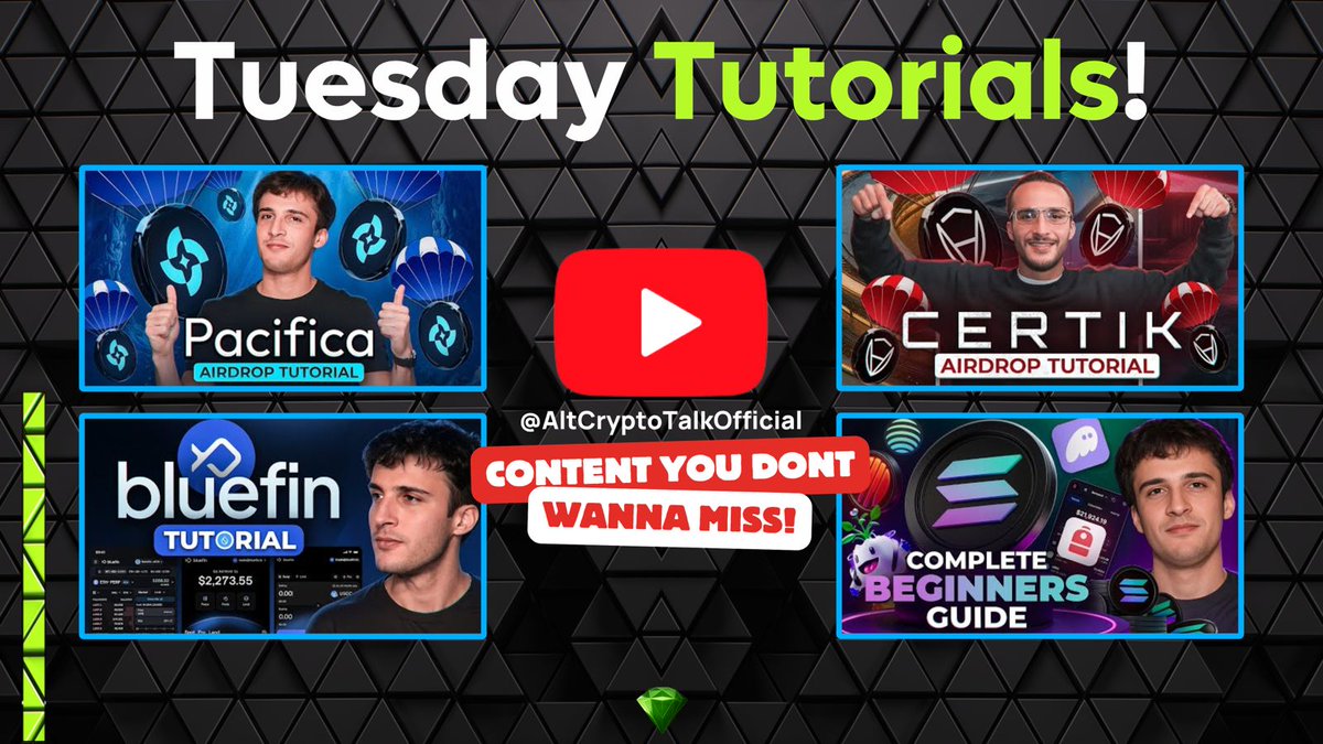 AltCryptoGems's tweet image. Tuesday Tutorials!
Time to catchup on our weekly Airdrop guides, crypto reviews and market analysis!
Subscribe to never miss out!
Links in bio