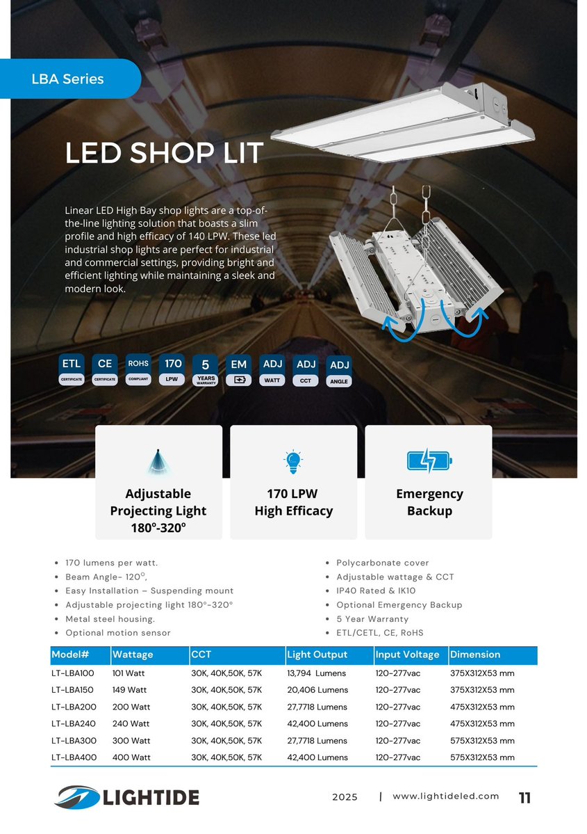 Andy-LED Commercial & Emergency (@andylightide) on Twitter photo Brighten up your space with our LED Linear High Bay Lights! 💡✨  
- Adjustable beam angle  
- 170 lumens per watt efficiency  
- DALI dimming for perfect lighting  
- Optional Emergency Backup  
- 5-year warranty for peace of mind  
 #LEDLights lightideled.com/product/linear… Brighten up your space with our LED Linear High Bay Lights! 💡✨  
- Adjustable beam angle  
- 170 lumens per watt efficiency  
- DALI dimming for perfect lighting  
- Optional Emergency Backup  
- 5-year warranty for peace of mind  
 #LEDLights lightideled.com/product/linear…