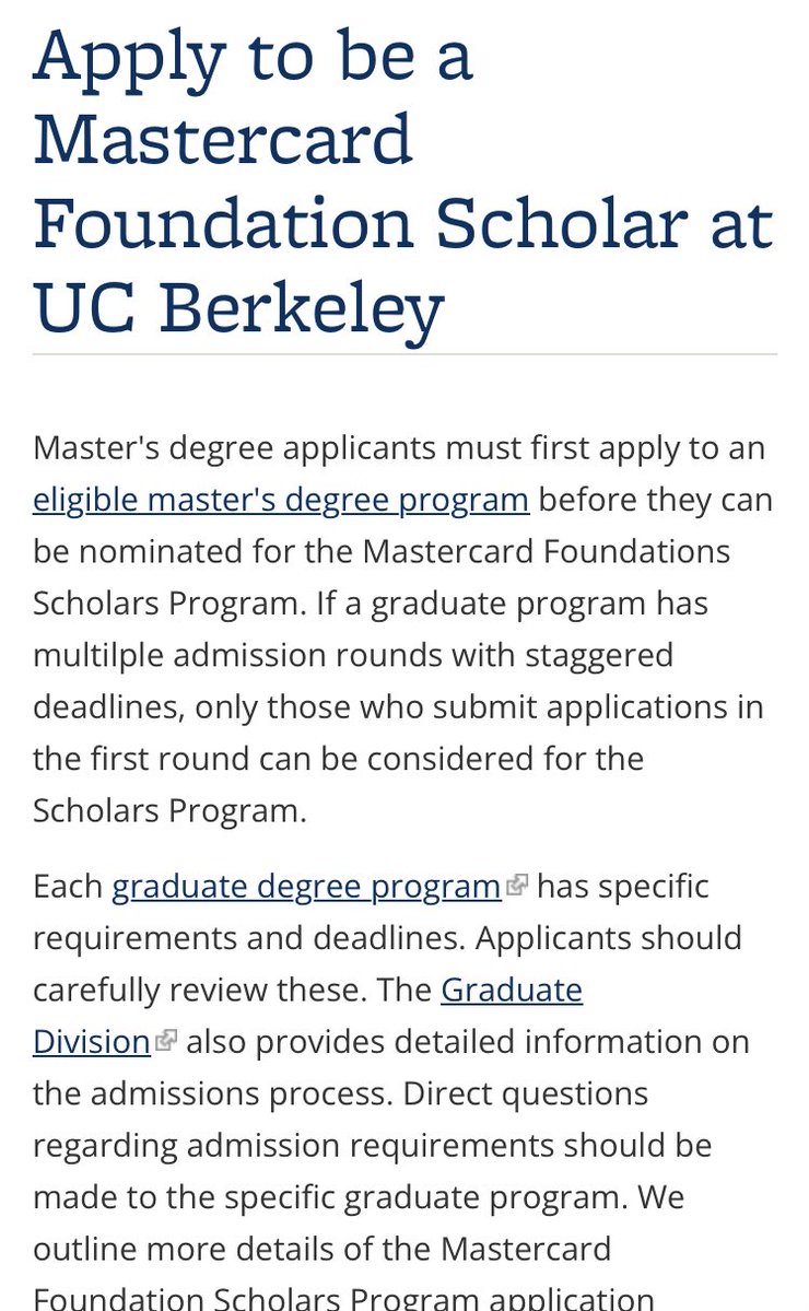 ok_mayowa's tweet image. Some MasterCard scholarships you can check out. #scholarships #Mastercard #Masters
mastercardfdn.scholars.ubc.ca/graduate-admis…
mcfscholarsprogram.berkeley.edu/apply-be-maste…
internationalexperience.utoronto.ca/global-experie…