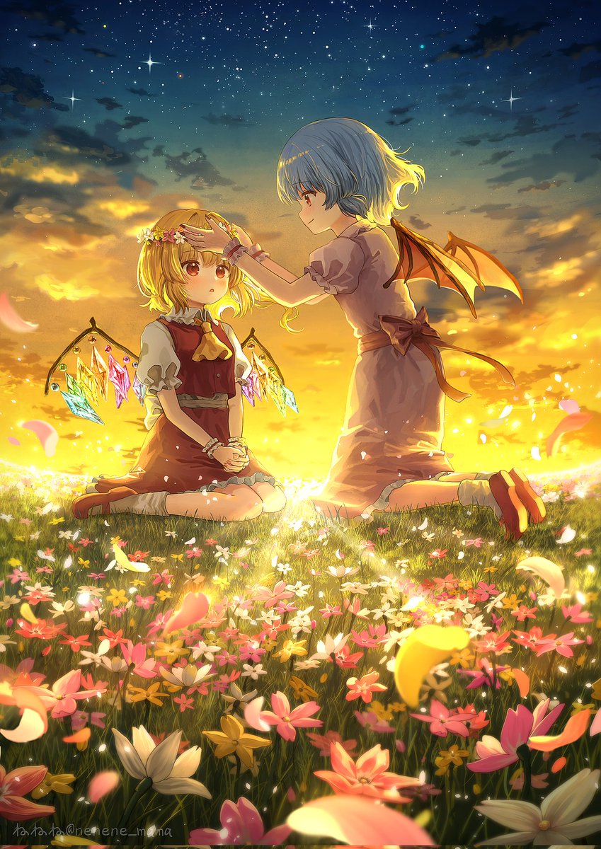 『黄昏に結ぶ約束』
#東方Project
#フランドール・スカーレット 
#レミリア・スカーレット