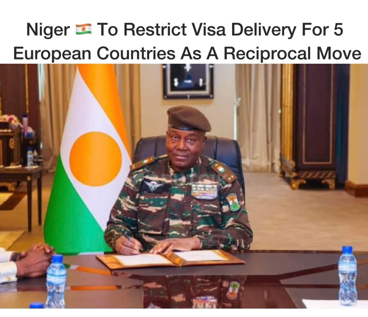 🇳🇪Niger Fires Back at Europe with Visa Policy Shift 🇳🇪✊🏾

From now on, citizens of Italy , the Netherlands , Germany , Belgium , and the UK can no longer walk into any Nigerien embassy and get a visa with ease.

Only three embassies Geneva 🇨🇭, Ankara 🇹🇷, and Moscow 🇷🇺 are now