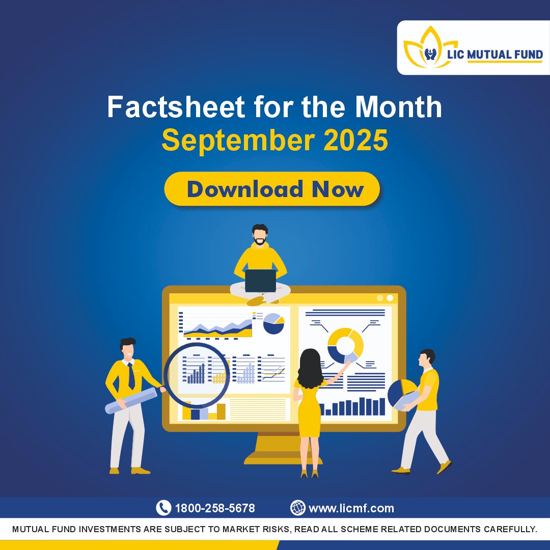 licmutual's tweet photo. 📊How was the month of September'2025 for LIC Mutual Fund?💼
From market trends to product performance and scheme portfolios, get a comprehensive overview of the month!

https://t.co/Wtfeev52OB

#licmffactsheet #mutualfundssahihai #factsheet #FactsheetSept2025 https://t.co/YncSbNr0JK