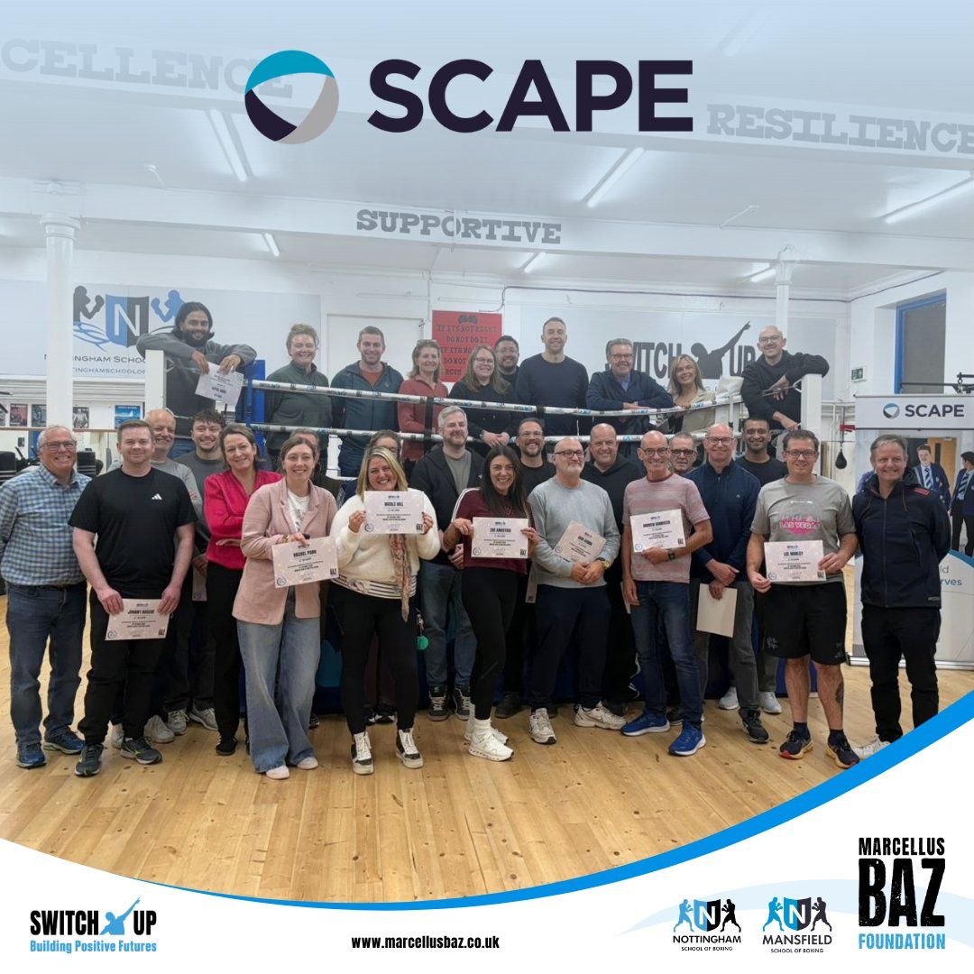 NottsBoxing's tweet photo. Last week, Switch Up hosted an inspiring #Teambuilding & #Wellbeing day with @Scape_Group, as their chosen charity partner.
A huge thank you π to everyone who took part. The energy, enthusiasm & positivity was incredible from start to finish.
#SwitchUp #TeamSCAPE #Partnerships https://t.co/N2QV3KfEVi