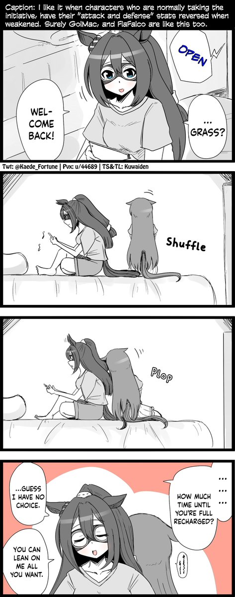 Kuwaiden's tweet photo. Attack and Defense Reversal by @kaede_fortune 

America room sweetness

#ウマ娘 #エルコンドルパサー #グラスワンダー
#Umamusume #ウマ娘英訳 #UmaTranslations https://t.co/CPkpTXB4uT