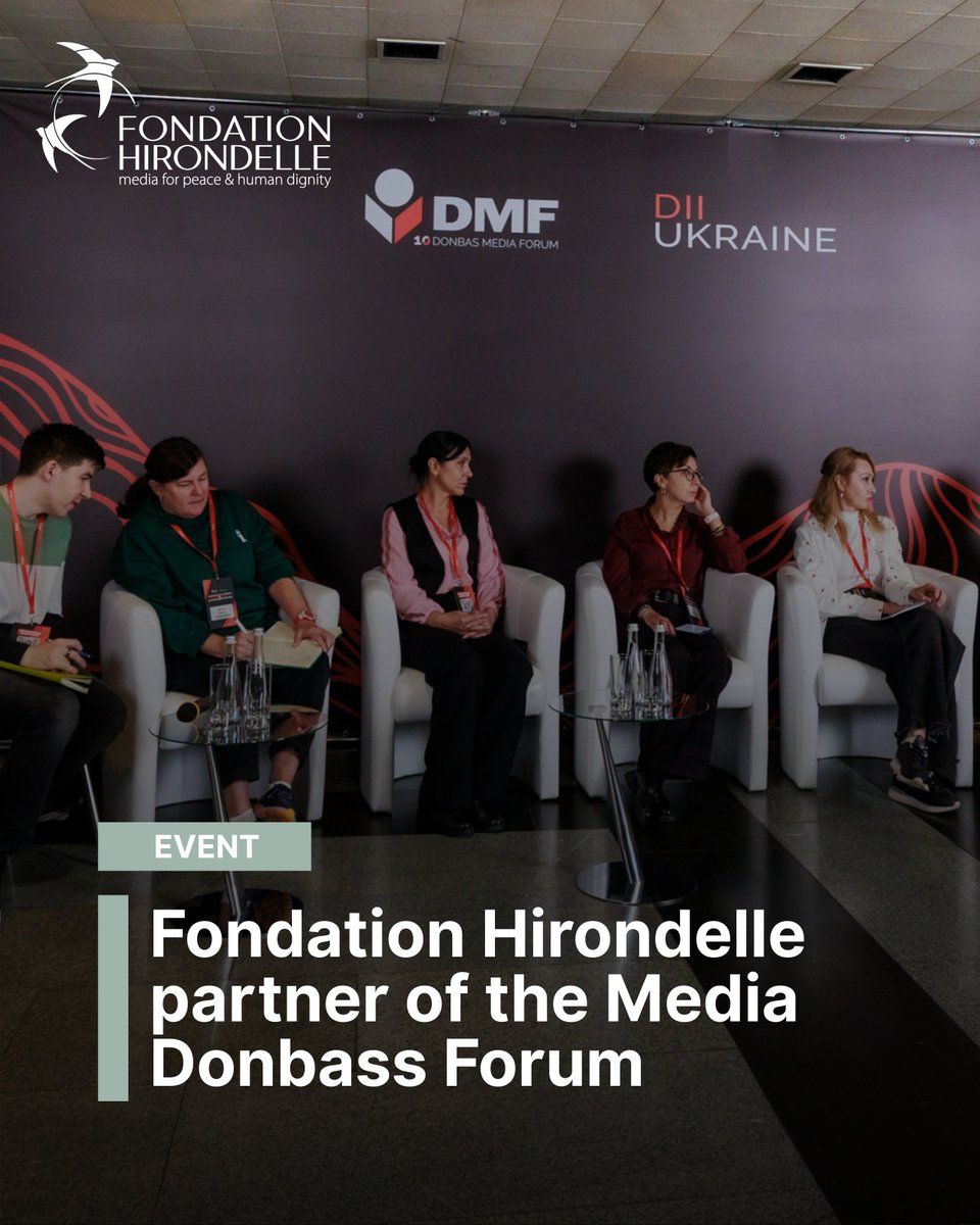 FondHirondelle's tweet photo. 🔹 Last week, Fondation Hirondelle partnered with the #DonbasMediaForum, Ukraine’s largest media forum 🇺🇦 For this event, we co-organized with @irmiukraine :
🎙️ A panel on local newsrooms during wartime
📸 A photo exhibit “Ukraine’s Frontline Newsrooms”
#Ukraine #MediaDev https://t.co/LF1Jq1MPpc