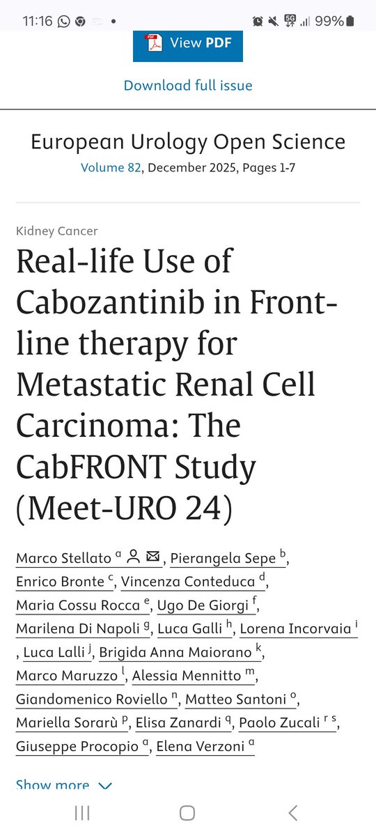 Real-world evidence on Cabozantinib as first-line therapy for metastatic renal cell carcinoma from the CabFRONT Study (Meet-URO 24).

👉 Read the full article:
authors.elsevier.com/sd/article/S26…

#ClinicalResearch #Oncology #Genitourinary #mRCC #RealWorldData #MeetURO