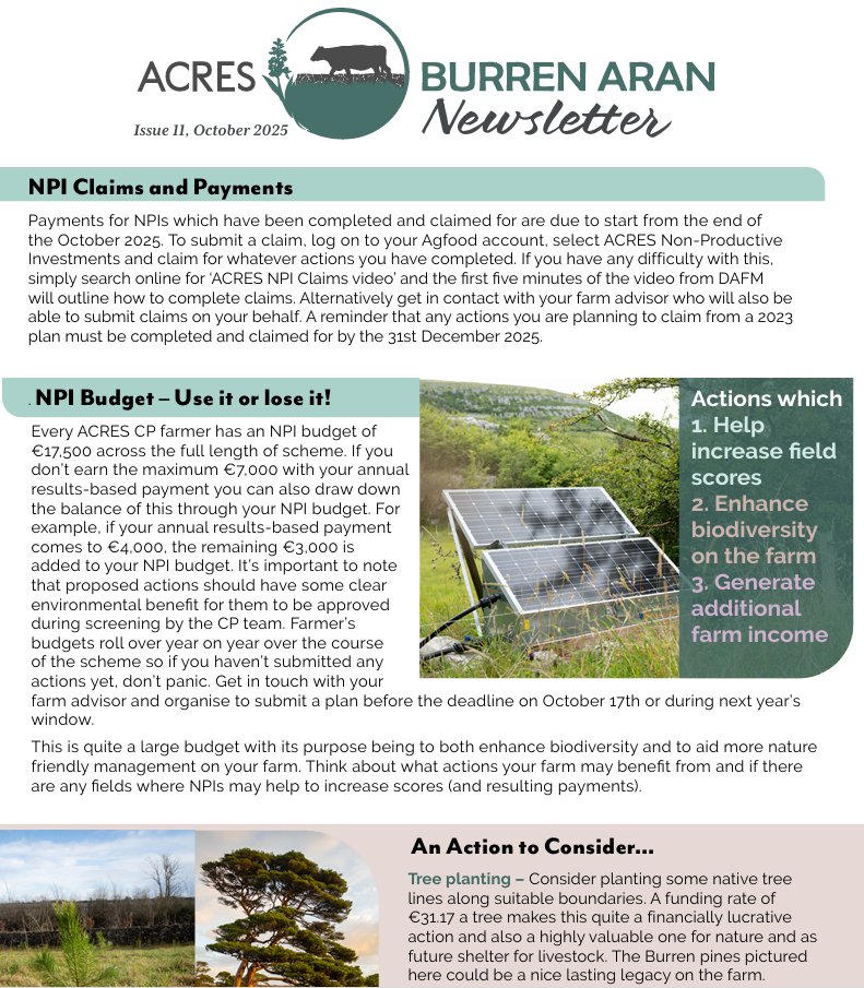 Check out this months issue of our newsletter where Cormac talks about NPIs while Aoife chats about the upcoming Burren Winterage Weekend. acresburrenaran.ie/_files/ugd/f94…