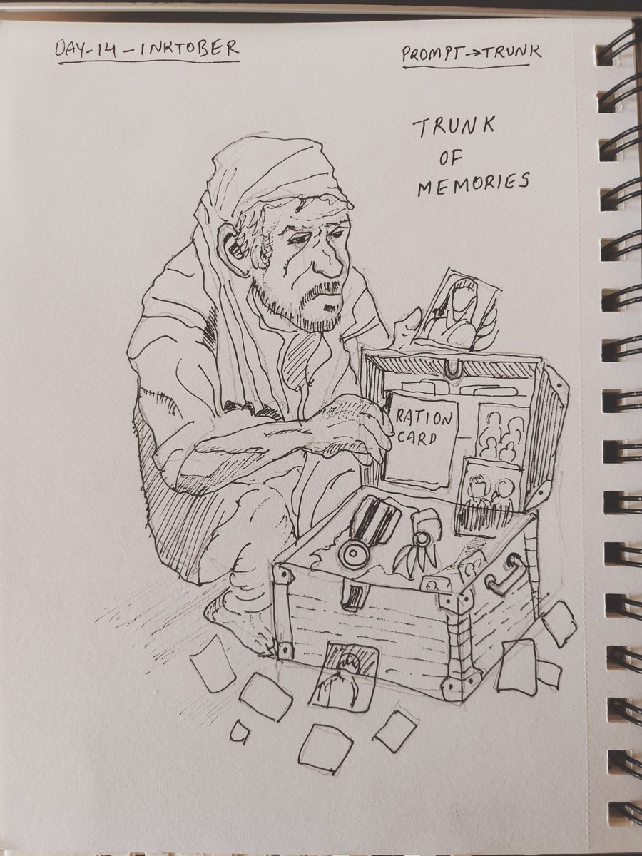 rajeshpillai's tweet image. Day 14 - #inktober - Prompt: Trunk

Theme: Trunk of Memories 

#dailydrawing #dailysketching #learningtodraw #inktober2025