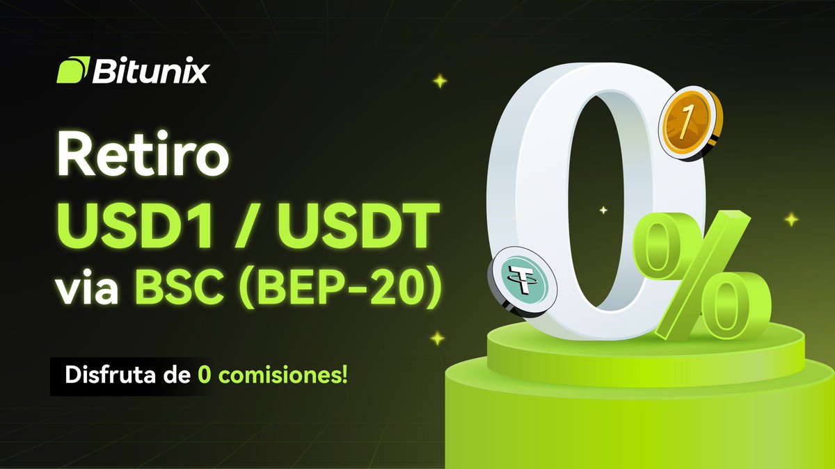 BitunixES's tweet image. 💸 CERO COMISIONES = MÁS $USDT EN TU BOLSILLO!
Retira USD1/USDT a través de #BSC (BEP-20) ¡sin comisiones!
Solo hasta el 30 de septiembre de 2025 ⏳
👉support.bitunix.com/hc/es/articles…
#bitunix #USDT #USD1 #Crypto