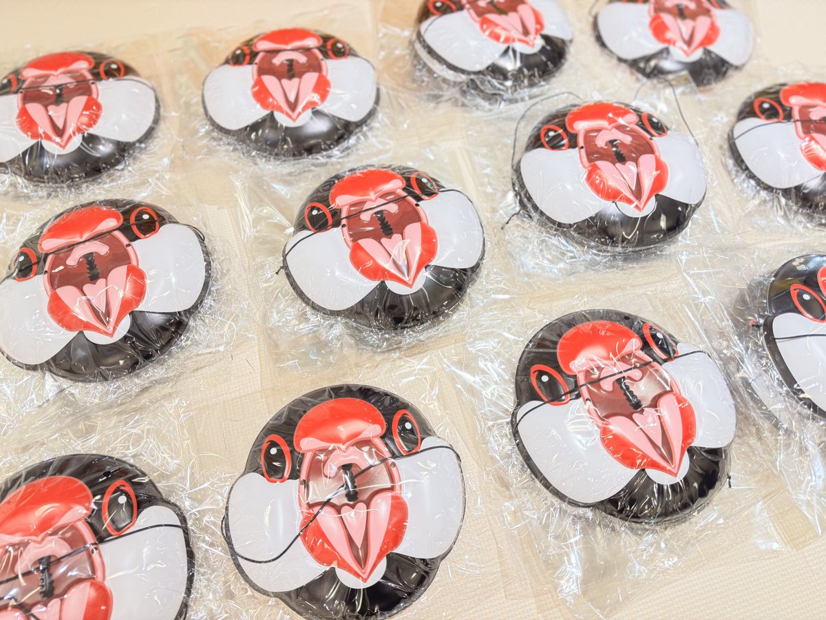 キャル面が横浜ハンズに無事到着！！
担当さんから連絡来たので、たくさん届いてる感の画像くださいとお願いしたらこんなん届きました！
みんなでキャルキャル！！
文鳥まつりでお待ちしております
＃文鳥まつり　＃横浜ハンズ
＃横浜モアーズ