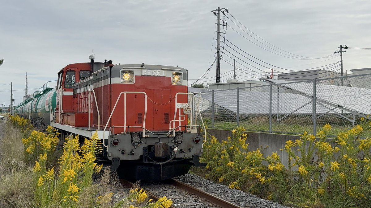 hachimon8341's tweet photo. 今日も休みだったので近所を走る仙台臨海鉄道を撮影してみました。11:34の動画です。鉄道好き、貨物好きなかたがた、どうぞご覧ください😊

2025.10.14近所を走る仙台臨海鉄道を撮影してみた https://t.co/F8lup1nSjQ @YouTubeより

#DE65 https://t.co/UT93cs1sER