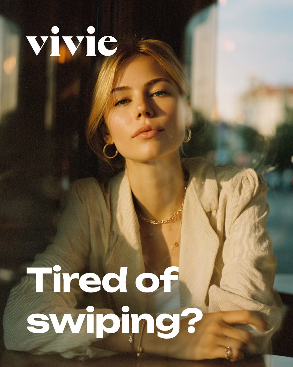 getvivie's tweet photo. Done with scrolling? start living!

#MadeForRealConnections #getvivie  #love #dating #findyourmatch #modernlove #datingapp #activity https://t.co/GpTsgmtYhT