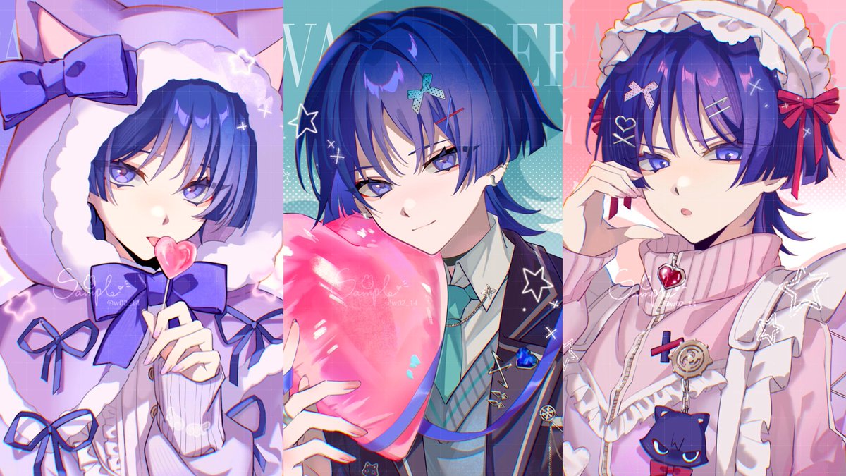 w02_14's tweet photo. 之後要出小卡的圖💜🩵🩷 https://t.co/eHjOjkZWnY