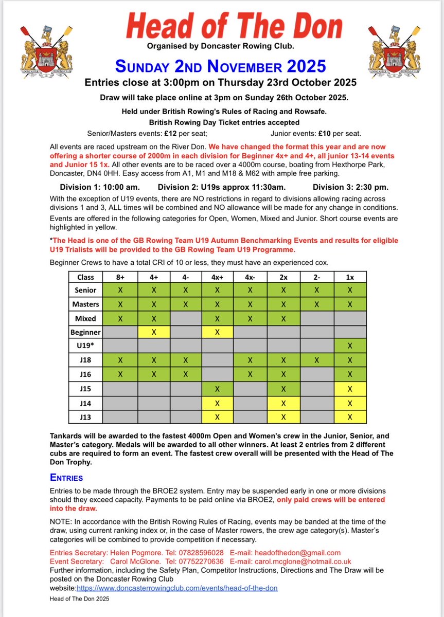 Doncaster Rowing Club tweet media