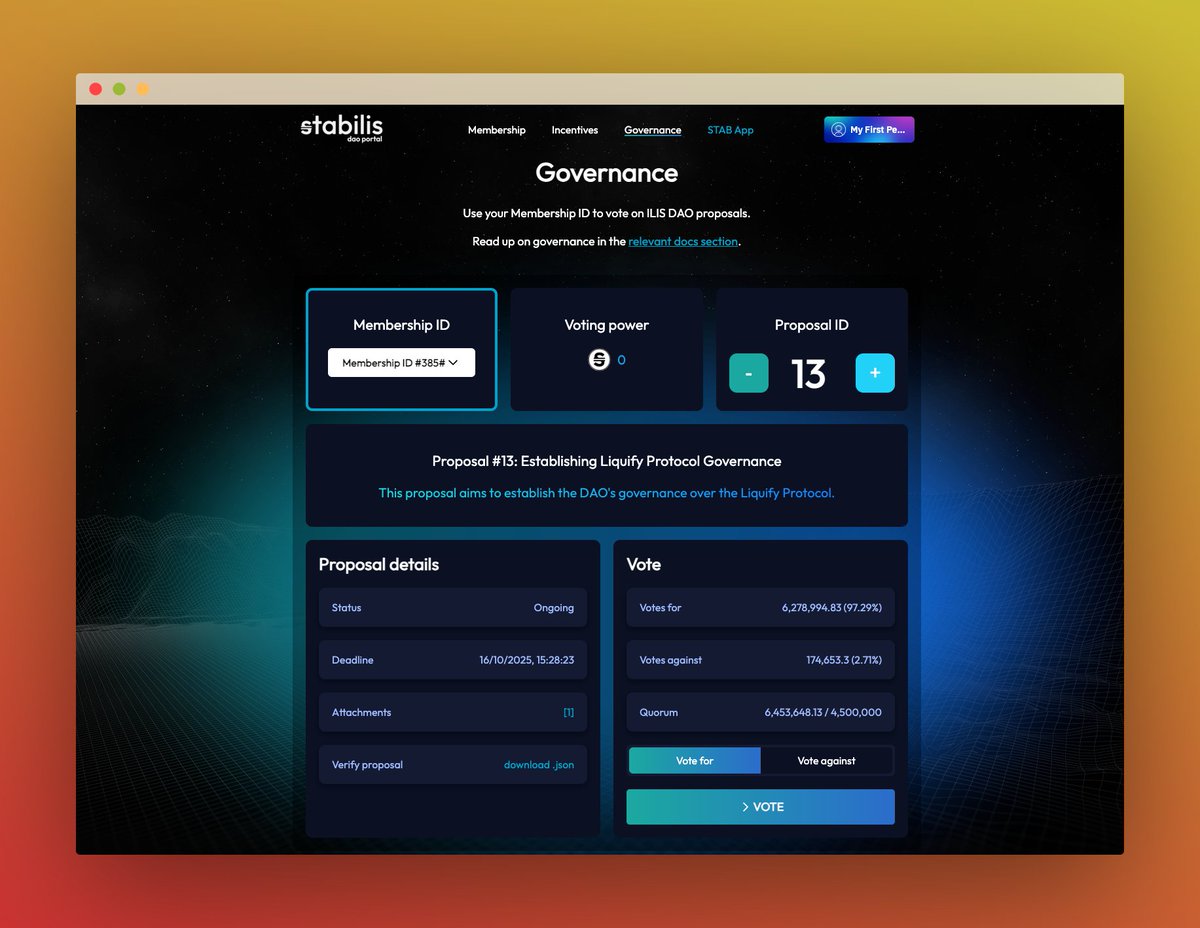 paul.xrd (@proof_of_paul) on Twitter photo Great to see <a href="/ilisdao/">ILIS DAO</a> Proposal 13 going live to establish governance over <a href="/aus877/">austin.xrd</a>'s Liquify Protocol.
Liquify enables instant access to $XRD from staked LSUs on <a href="/radixdlt/">Radix - Radically Different DeFi</a> solving the liquidity lock-up challenge for stakers who can either unstake instantly or provide liquidity to Great to see <a href="/ilisdao/">ILIS DAO</a> Proposal 13 going live to establish governance over <a href="/aus877/">austin.xrd</a>'s Liquify Protocol.
Liquify enables instant access to $XRD from staked LSUs on <a href="/radixdlt/">Radix - Radically Different DeFi</a> solving the liquidity lock-up challenge for stakers who can either unstake instantly or provide liquidity to