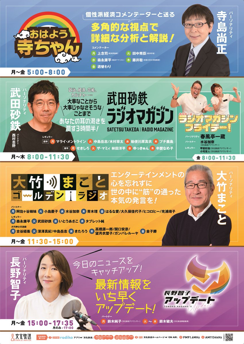 文化放送 FM91.6 & AM1134 (@joqrpr) on Twitter photo 10/20(月)~26(日)は
#文化放送 スペシャルウィーク❗️
5000円分のQUOカードを
抽選で50名様にプレゼント!🎁
✅応募方法
① <a href="/joqrpr/">文化放送 FM91.6 & AM1134</a> をフォロー
② 10/27(月)23:59までにこの投稿をリポスト
👇SPウィーク詳細
joqr.co.jp/qr/article/161…
👇スマホ・パソコンで文化放送を聴く
radiko.jp/mobile/timetab… 10/20(月)~26(日)は
#文化放送 スペシャルウィーク❗️
5000円分のQUOカードを
抽選で50名様にプレゼント!🎁
✅応募方法
① <a href="/joqrpr/">文化放送 FM91.6 & AM1134</a> をフォロー
② 10/27(月)23:59までにこの投稿をリポスト
👇SPウィーク詳細
joqr.co.jp/qr/article/161…
👇スマホ・パソコンで文化放送を聴く
radiko.jp/mobile/timetab…