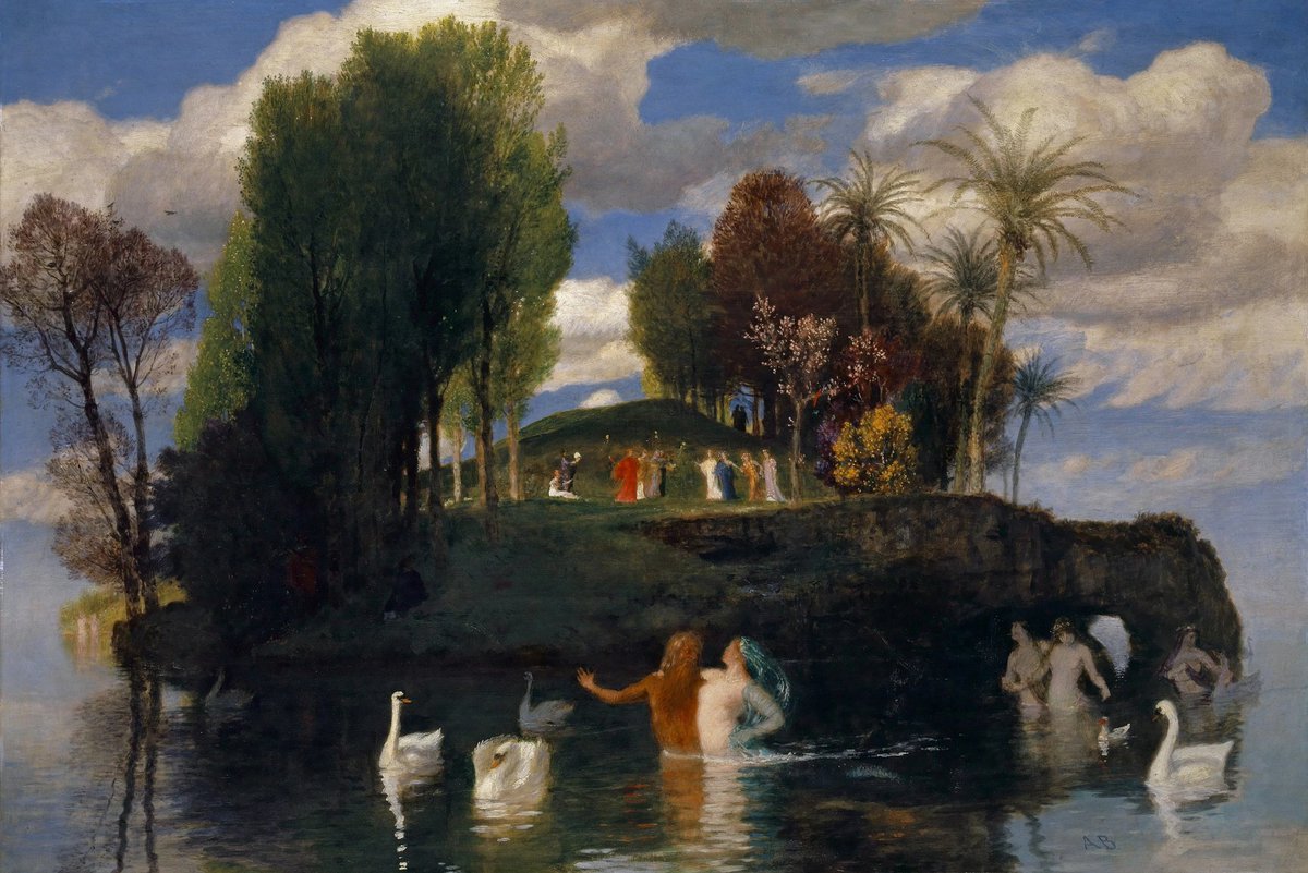 Since_1944's tweet photo. “When the gods were still more human,
Humans were more divine.”

Friedrich Schiller 

Arnold Böcklin, “The Island of life”, 1888. https://t.co/zH2SF9qy8i