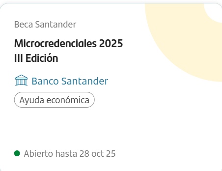 FundacionUNED's tweet image. Solicita las Becas Santander Microcredenciales 2025 para estudiantes Formación Permanente de la UNED y el CUID

📅 Plazo: 1/09 - 28/10

Información e inscripción uned.es/universidad/da… 

#BecasSantander #FormacionPermanente #CUID #Educación #Microcredenciales