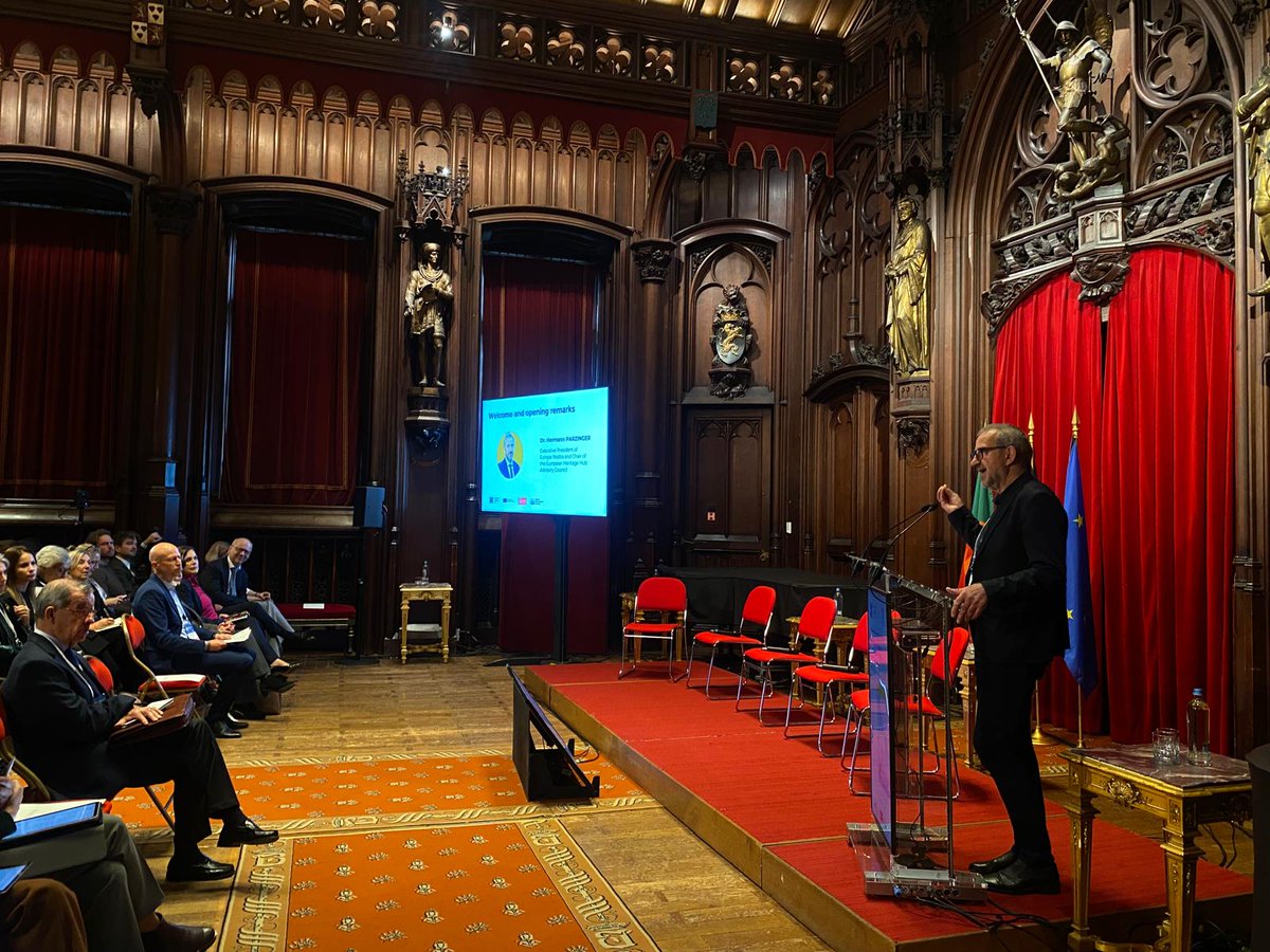 EurHeritageHub's tweet image. 🚀 The #HubForum has officially taken off, with welcoming remarks from:

▶️ @europanostra Executive President Hermann Parzinger
▶️ A 🎥 message from Philippe Close, Mayor of Brussels
▶️ Normunds Popens, Deputy Director-General, DG EAC @EU_Commission