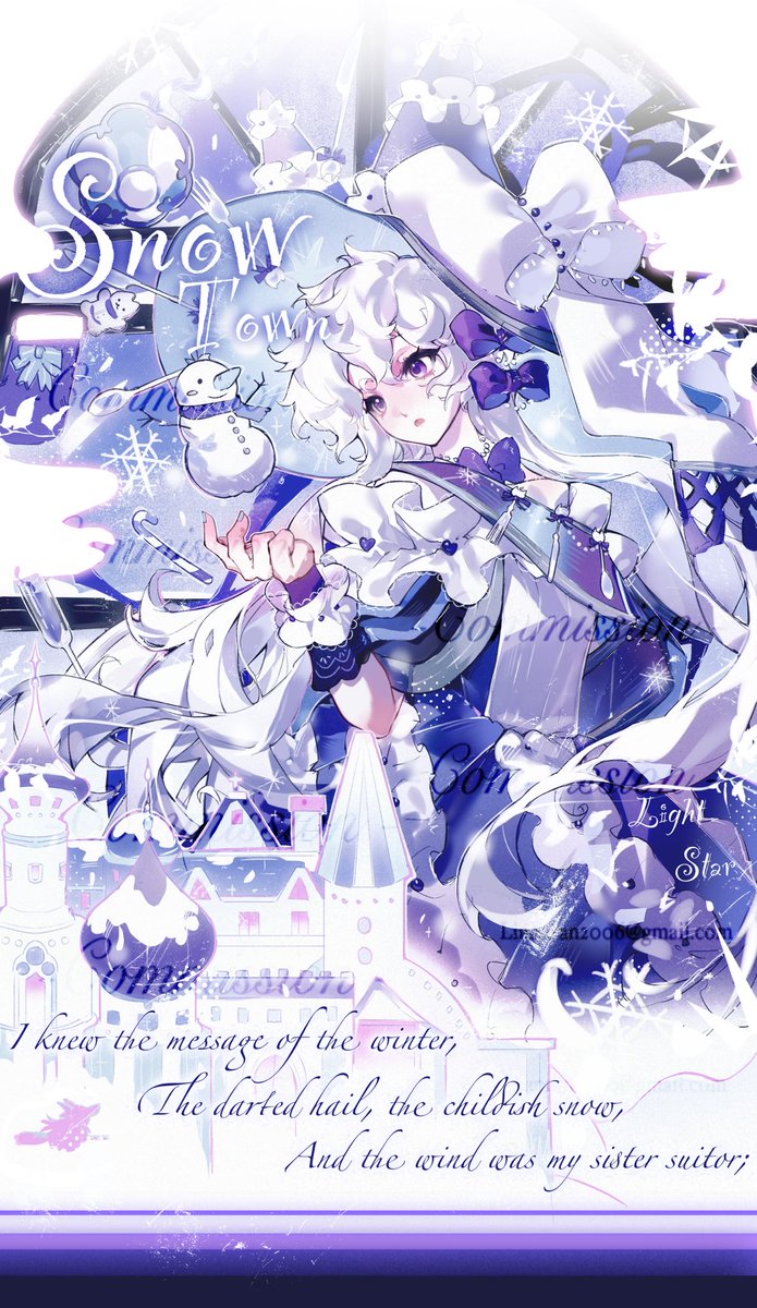 包月的委托，是海报插图
蓝蓝紫紫的很安心
#commission