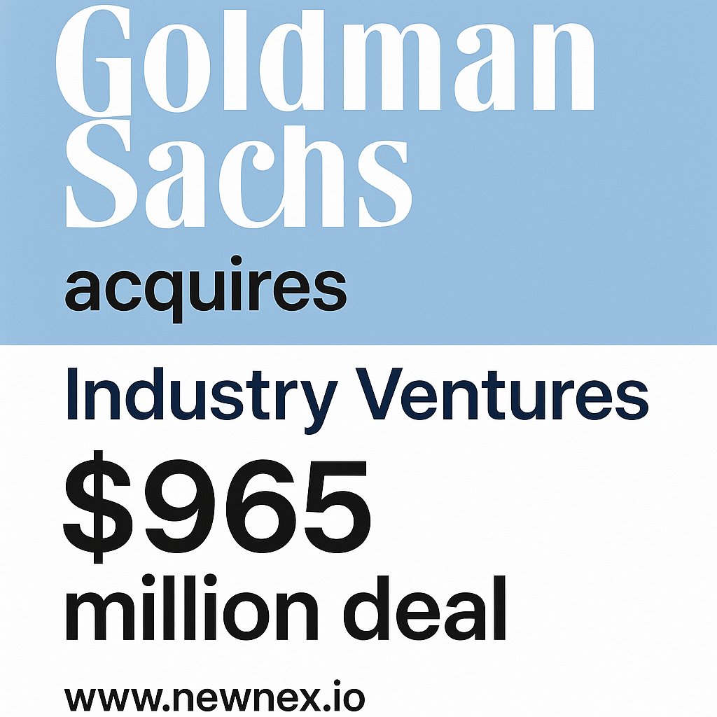 NEWNEX - Venture Capital Co-Investment Platform (@newnexhq) on Twitter photo Goldman Sachs to Acquire Industry Ventures in $965 Million Deal newnex.io/feed/goldman-s…
<a href="/GoldmanSachs/">Goldman Sachs</a> #venturecapital Goldman Sachs to Acquire Industry Ventures in $965 Million Deal newnex.io/feed/goldman-s…
<a href="/GoldmanSachs/">Goldman Sachs</a> #venturecapital