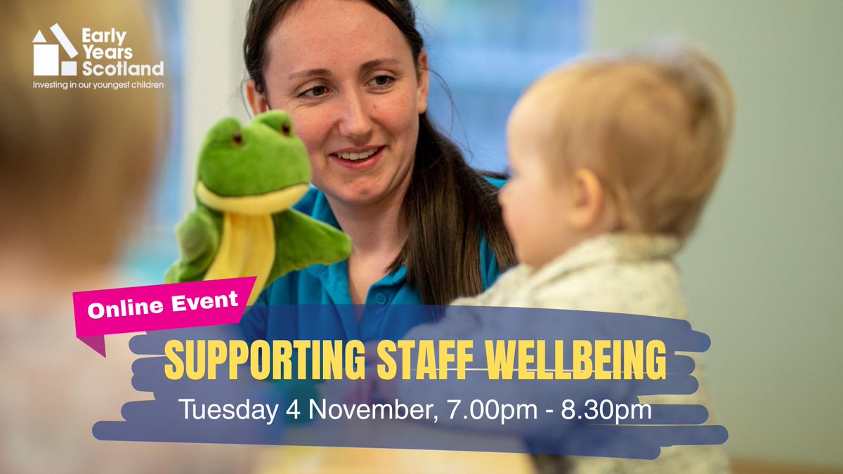 Early Years Scotland (@earlyyearsscot) on Twitter photo Join us for this virtual session where we'll discuss the importance of connecting with others, supporting your own wellbeing & how we can promote healthy working lives. We'll also consider some practical ideas for wellbeing. FREE for  members/£35 others. 
 bit.ly/4oiE9lY Join us for this virtual session where we'll discuss the importance of connecting with others, supporting your own wellbeing & how we can promote healthy working lives. We'll also consider some practical ideas for wellbeing. FREE for  members/£35 others. 
 bit.ly/4oiE9lY