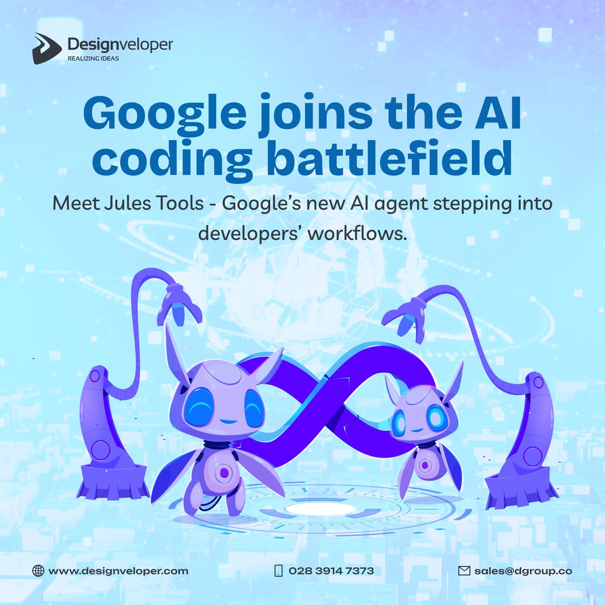 Designveloper's tweet image. Google just entered the AI coding battlefield.
Meet Jules Tools, an upgraded AI coding agent that now lives inside your terminal, connects to CI/CD, Slack, and IDEs to handle real dev work.
🔥 Highlights:
⚙️ Public API for full integration
🤖 Learns your coding style with…