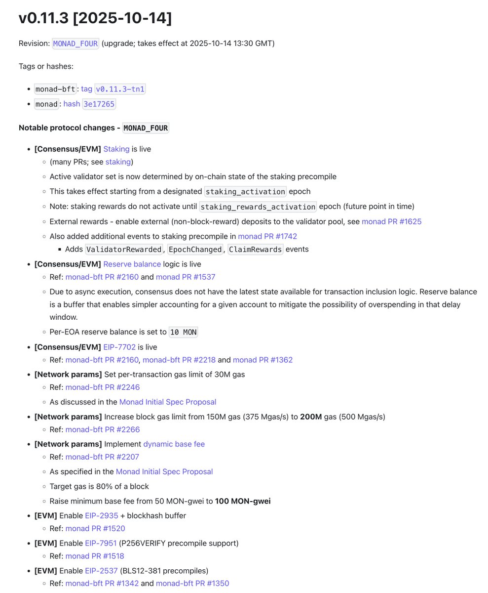 keoneHD's tweet image. Today at 13:30 GMT, Monad Testnet will upgrade to behavioral revision MONAD_FOUR which enables the following behavioral changes: