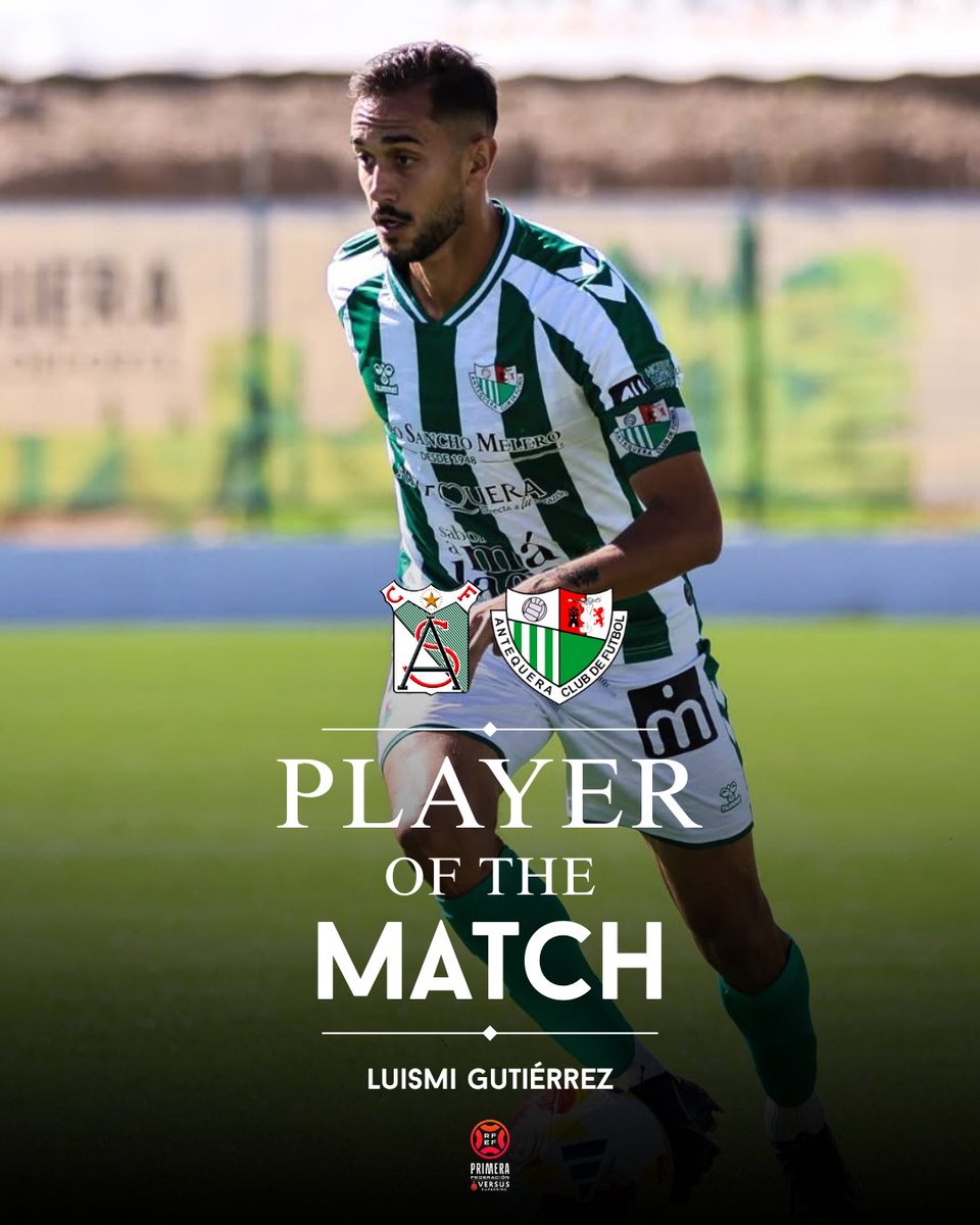 🏅<a href="/luismiguti21/">LUISMI GUTIÉRREZ</a>, 𝐏𝐥𝐚𝐲𝐞𝐫 𝐨𝐟 𝐭𝐡𝐞 𝐌𝐚𝐭𝐜𝐡 del #SanluqueñoAntequera. 

⚽️ El capitán marcó uno de los goles que ayudó al <a href="/AntequeraCF/">Antequera C. F.</a> a sumar su primera victoria en liga.

🙌🏻 ¡Gracias por vuestra participación!

#PrimeraFederación | #DeporteAntequerano💚