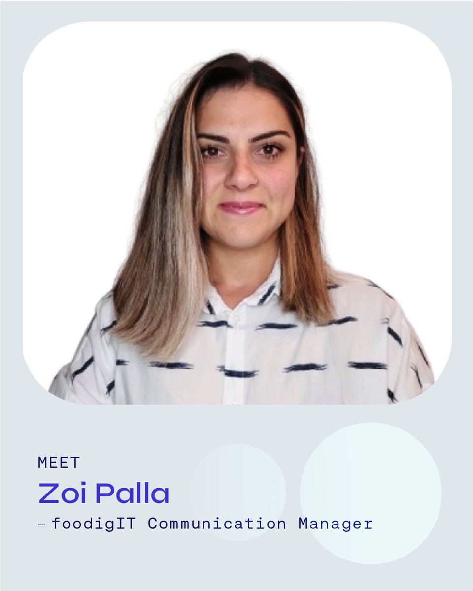 foodigIT_Centre's tweet photo. Meet @ZoePalla , Communication Manager of #foodigIT. A Digital Media &amp; Communication Specialist &amp; PhD researcher, she brings expertise in media strategy, content creation &amp; EU project communication.🔗 https://t.co/2sDZXj4sIC
#ERAChair #DigitalFoodScience #FoodInnovation #AUTh https://t.co/ycs6KMV0FH