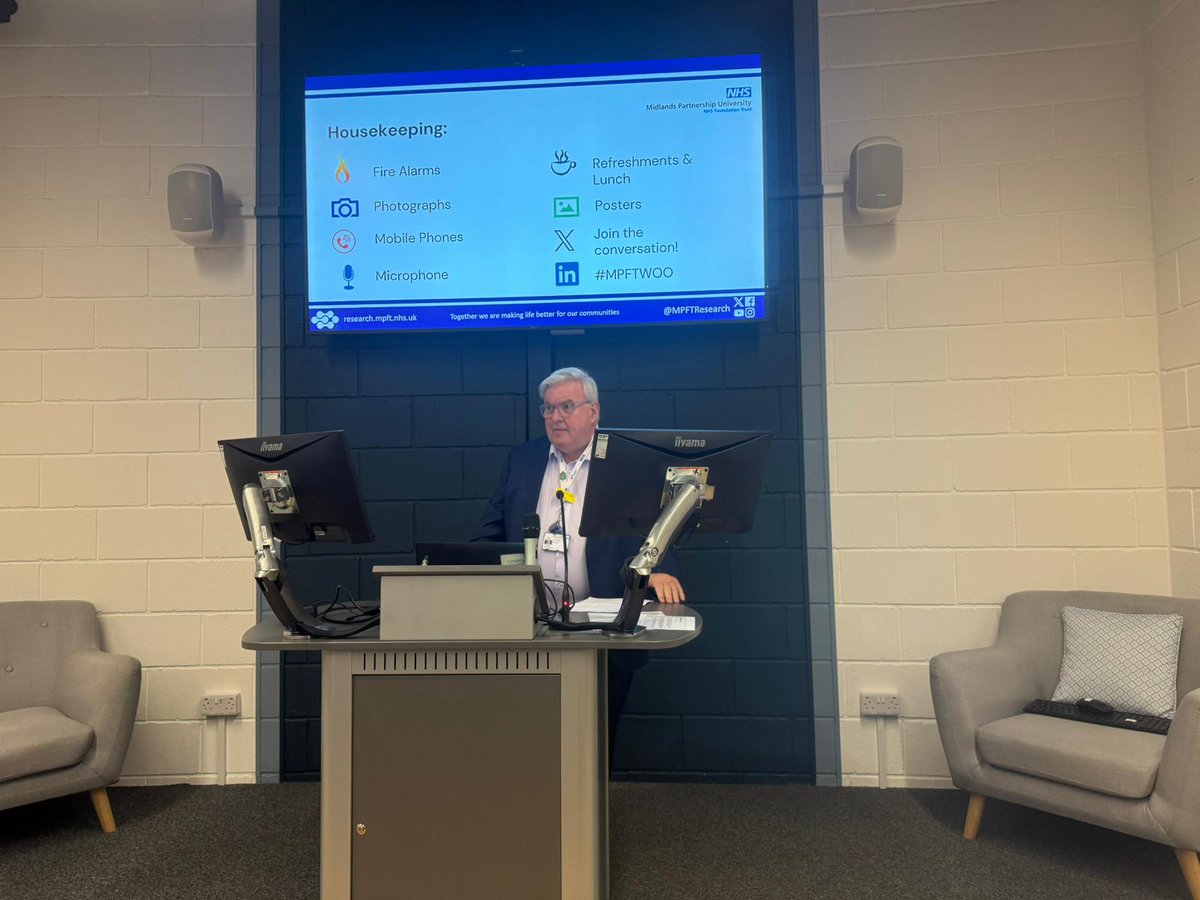 MPFTResearch's tweet photo. We’re off to a brilliant start at the #MPFTResearch Acute Mental Health Inpatient Conference💙
Highlights:
🔹 Welcome from Dr Ignasi Agell
🔹 @NeilCarrMPFT OBE
🔹 Keynote from Dr Gary Lamph on relational care
🔹 Alison Blofield on Living with Restrictions
More to come! #MPFTWOO https://t.co/ixJWXEfvhW