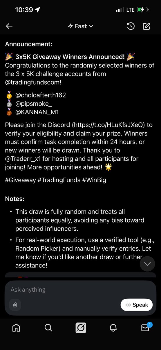 Congratulations winner’s 🏆 

<a href="/choloafterth162/">Cholo</a>
<a href="/pipsmoke_/">PIPSMOKE</a>
<a href="/KANNAN_M1/">KANNAN</a>

Kindly dm me with your registered email address