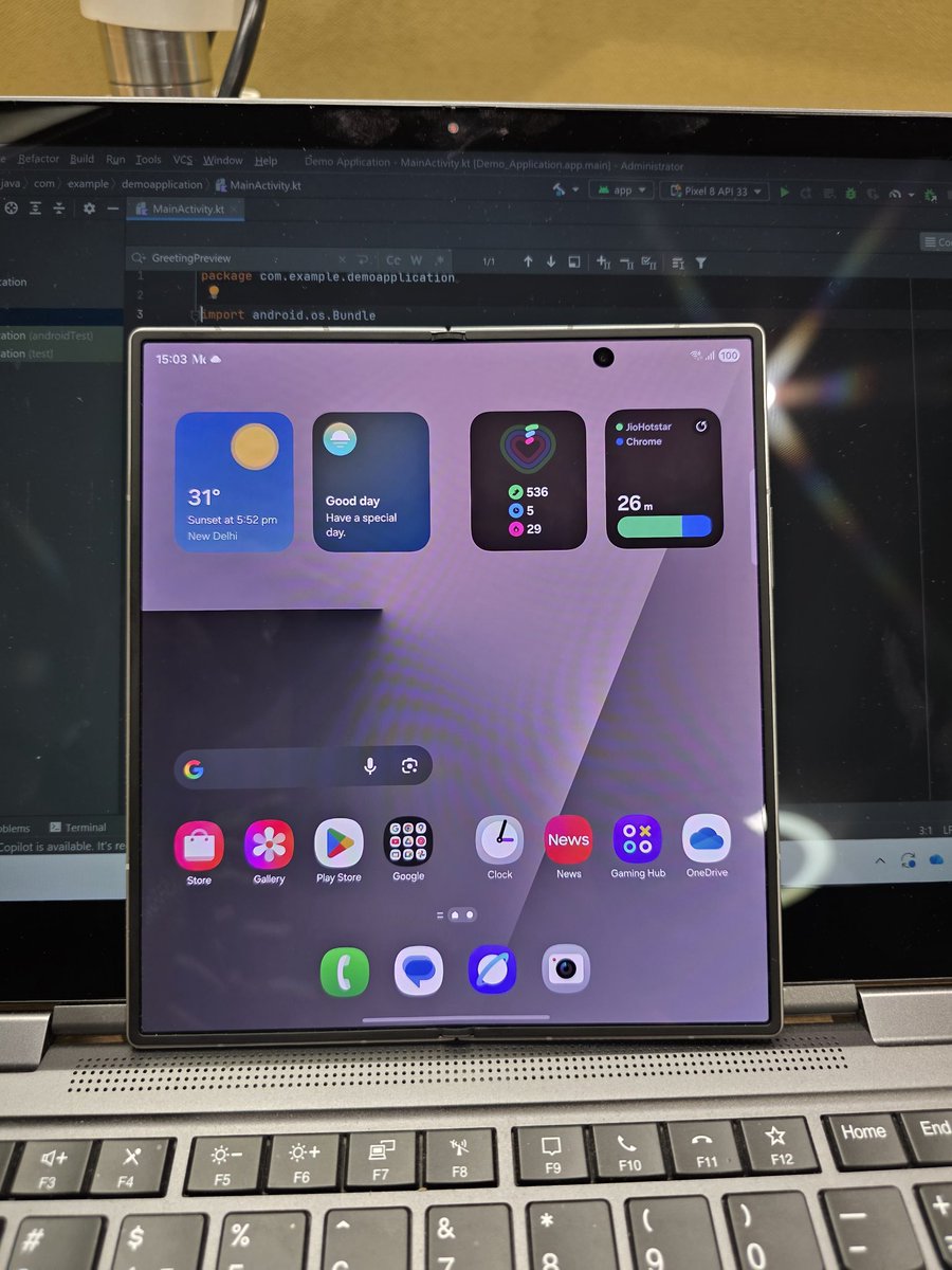 _itsrishabhh's tweet image. Perks of working with mobile team at Microsoft. Got the new z fold 7 to play with.