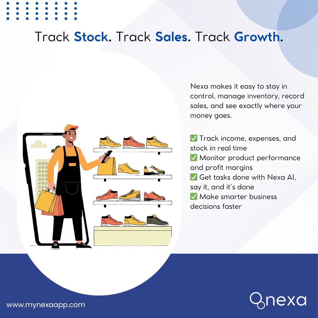mynexaapp's tweet image. Manage your inventory, track sales, and monitor expenses, all with Nexa’s AI.
Work smarter, not harder.

Start free today 👉🏾 mynexaapp.com

#MyNexaApp #SmartBusinessTools #EntrepreneurLife #Nexa #AllInOne