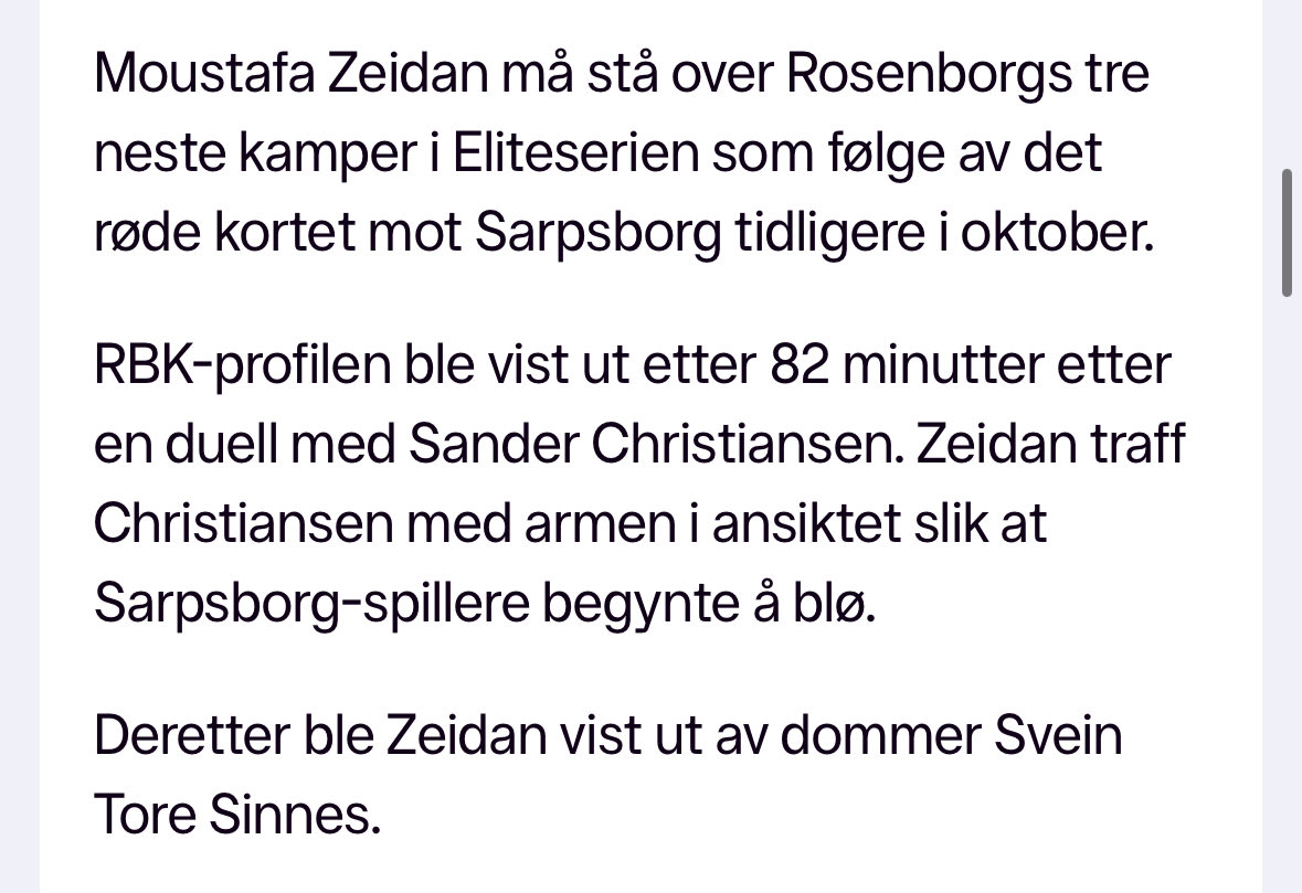 Ikke uenig i 3 kampa for Mousi, helt hodemist av han. Men da e det komplett uforståelig for min del at Tripic kun får 2 for kvelinga. Ska gjerne lik å hør disiplinærutvalgets forklaring på den