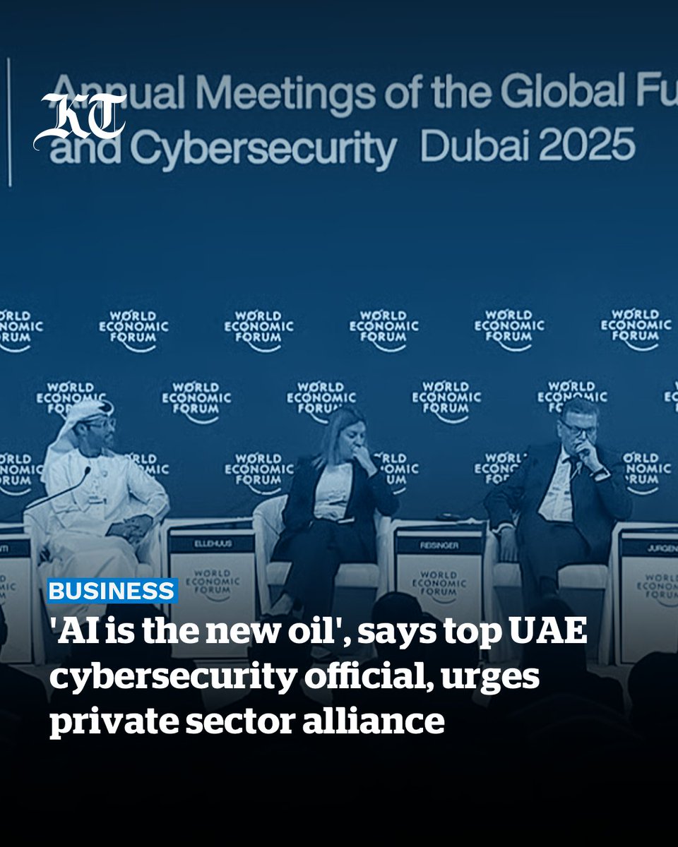 khaleejtimes's tweet image. #ArtificialIntelligence is “the new oil” for the #UAE, according to Mohamed Al Kuwaiti, Head of Cybersecurity for the United Arab Emirates Government, who outlined the nation’s comprehensive strategy for harnessing AI’s transformative power across all sectors.…