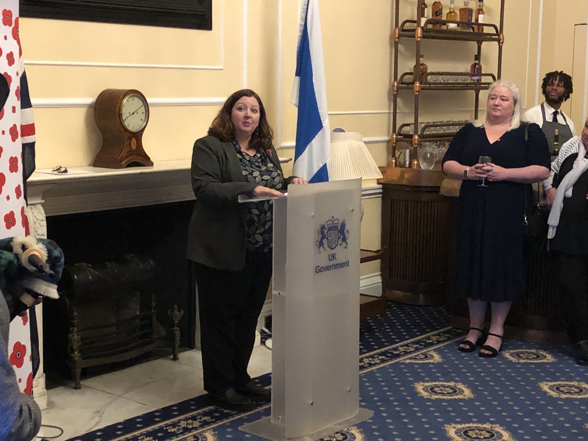UKGovScotland's tweet image. Last night, Minister @kirstyjmcneill hosted a reception at the Scotland Office to launch this year’s #PoppyAppeal, featuring 100% plastic-free poppies - worn as a symbol of respect and gratitude to those who have served.

@poppyscotland