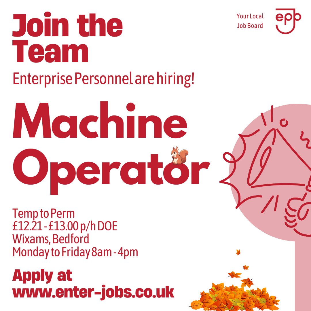 EnterJobs's tweet image. Enterprise Personnel&apos;s client is seeking a Machine Operator in Wixams, Bedford.
Apply now via our website!

#machineoperator #machineoperatorjobs #machineoperative #factorywork #factoryjob #FactoryJobs #factoryjobs #manufacturingjobs #manufacturingindustry #bedford #bedfordshire