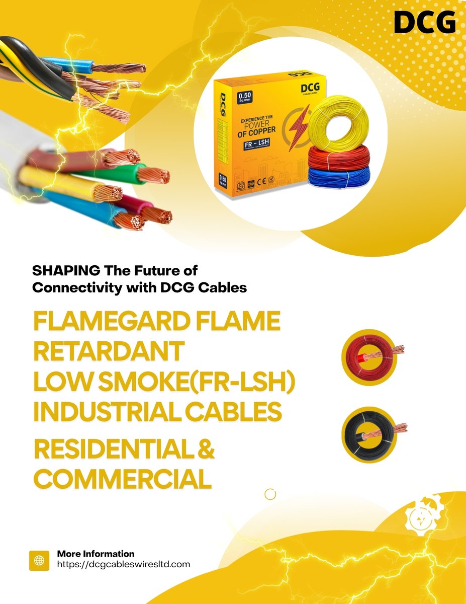DCGCables's tweet image. The Future of Connectivity with DCG Cables

#WireInnovation #dcgcables #fireretardantwires #leadfreesafety #wiredtoprotect #safewiring #homeprotection #trustedpower #cablesandwires #bestcables #bestwires #wire #electricalwires #wiremanufacturer #cablesmanufacturer.