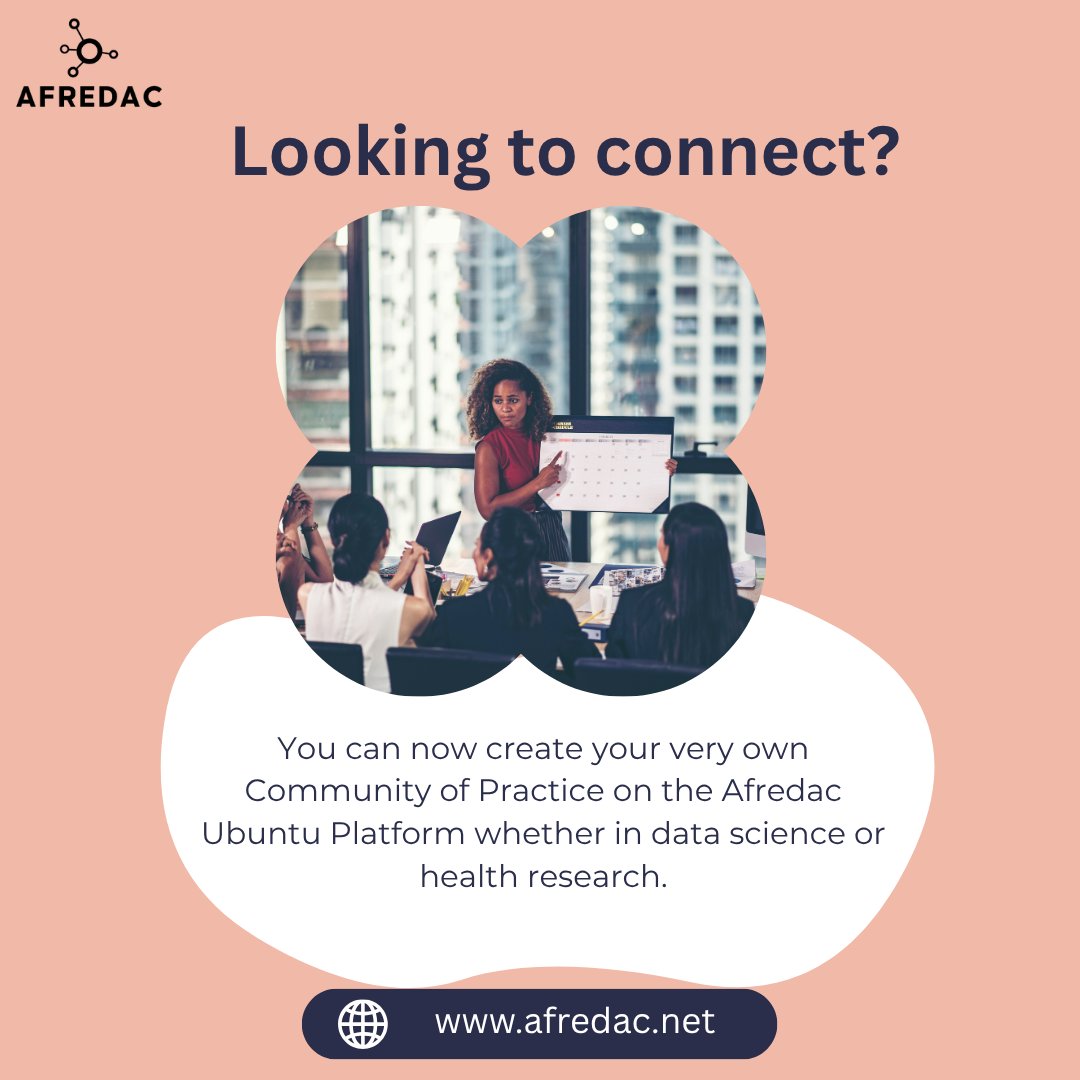 Looking for a space to connect, collaborate, and share knowledge with peers?

The Afredac Ubuntu Platform offers you a space to do this.

Create your own Community of Practice today.

Registering here: afredac.com/cop-registrati…

#Afredac #AfredacUbuntuPlatform #CommunityOfPractice