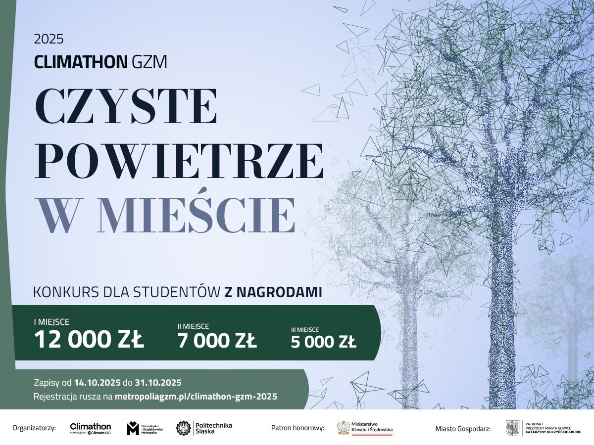 Ruszyła rejestracja do CLIMATHON GZM - 24-godzinnego maratonu kreatywności. Konkurs jest skierowany do studentów wszystkich uczelni w całej Polsce (studia I, II stopnia, podyplomowe i doktoranckie). 
bit.ly/3WG5VNi