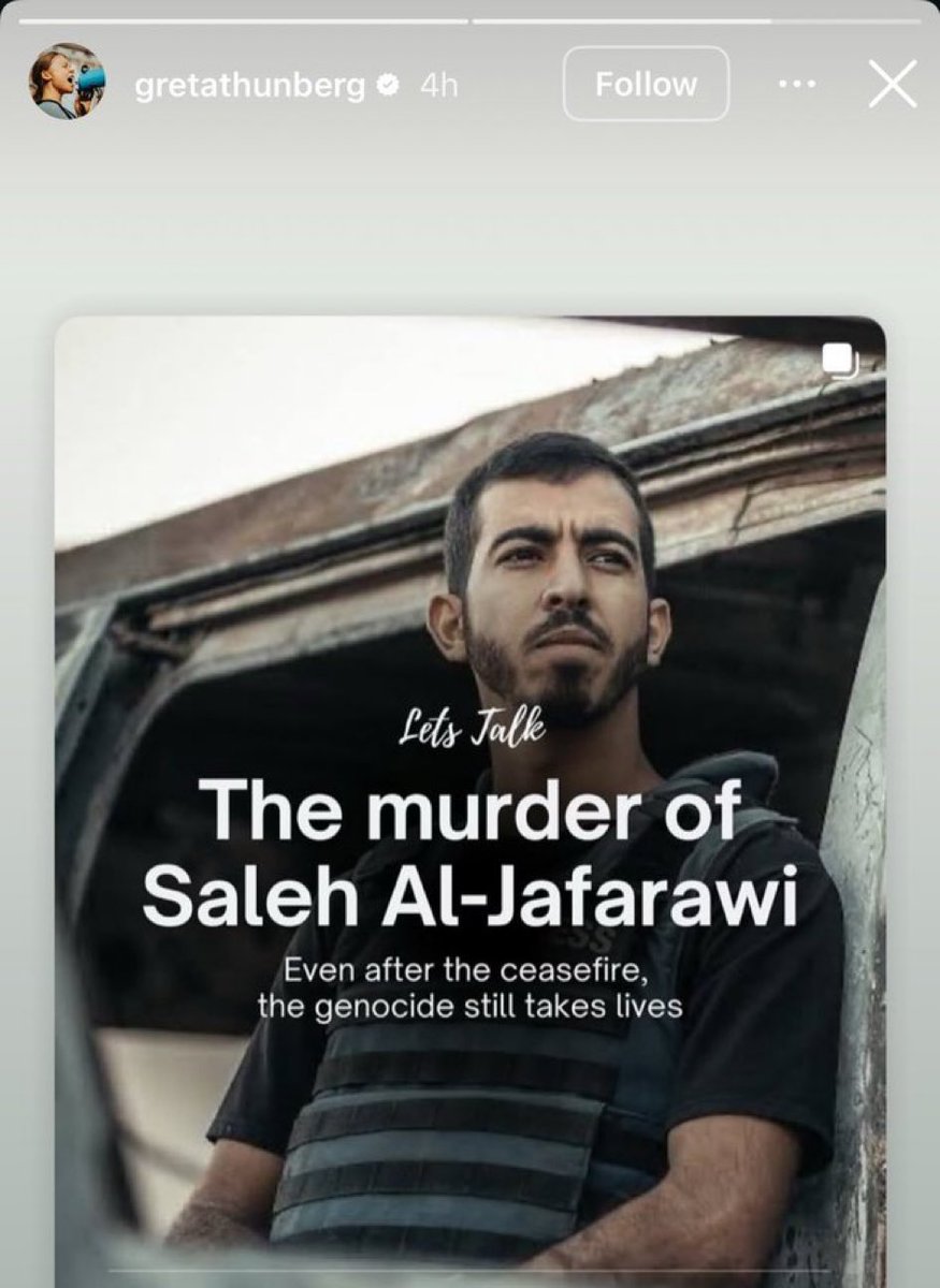 Greta Thunberg von der totalitären Woke-Bewegung beschuldigt Israel mit "Genozid", nachdem Mr. FAFO von eigenen Landsleuten ermordet wurde.

Die Maske der sog. "Klimaschutzbewegung", die das Klima zu keinem Zeitpunkt geschützt hat, ist gefallen.