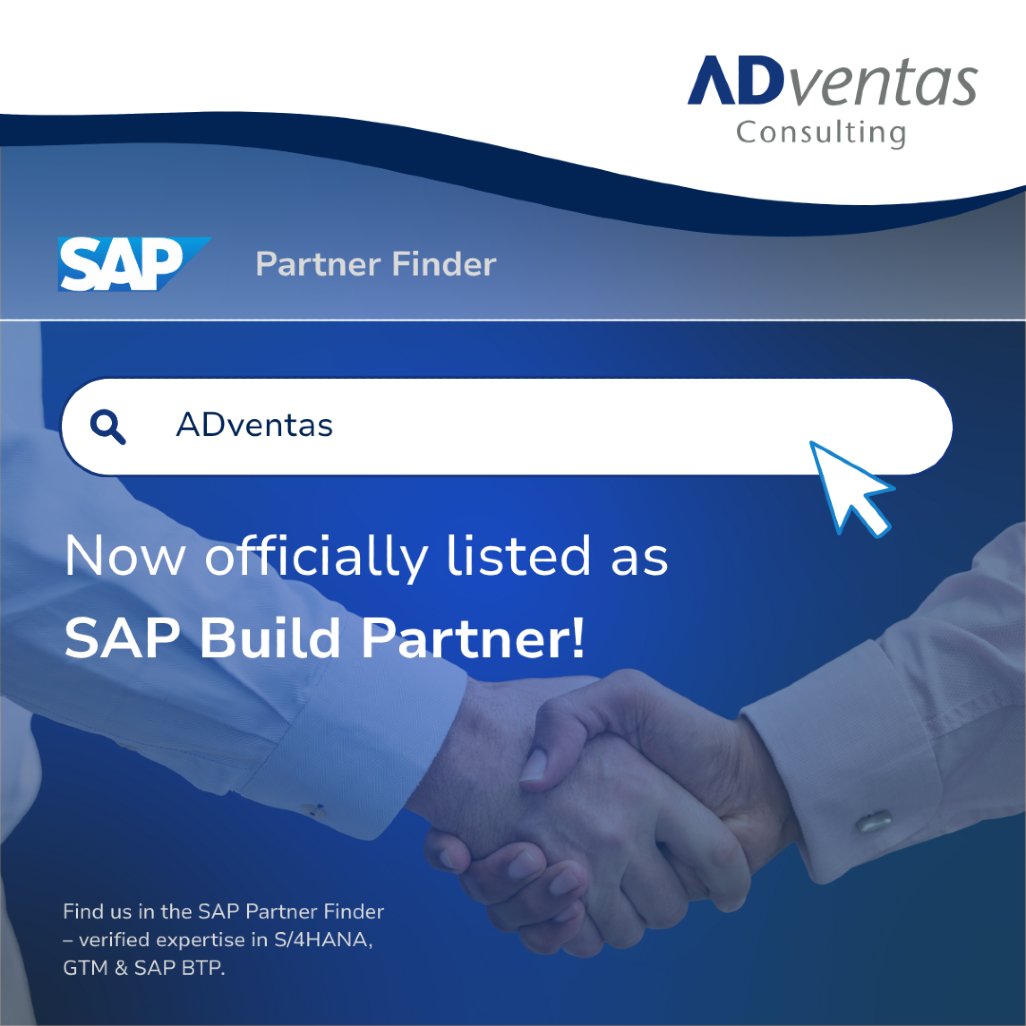 peter_langner's tweet image. ADventas now officially listed as a Build Partner in the SAP Partner Finder 🚀

Anyone looking specifically for SAP expertise can now officially find ADventas in the SAP Partner Finder – as a listed SAP Build Partner.

This means we’re part of the SAP Partner Network, with a…