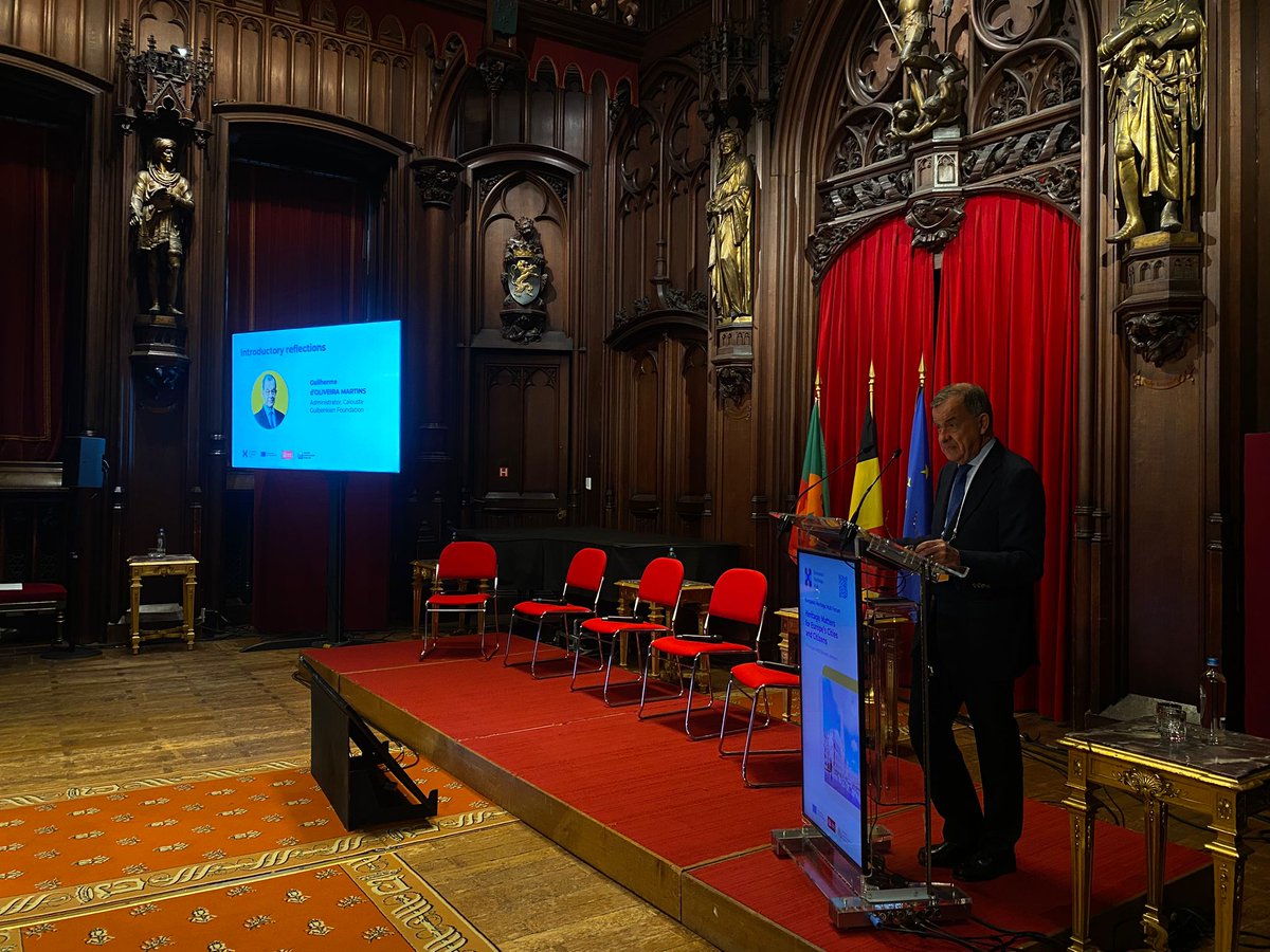 EurHeritageHub's tweet image. Next up at the #HubForum: Introductory reflections from

▶️ Guilherme d’Oliveira Martins, Administrator, @FCGulbenkian
▶️ @AmraHadzimuham1, President and CEO of HIDR-Centre for Peace and Heritage
▶️ Bert Cornillie, Alderman for Culture, City of Leuven and member of @EUROCITIES