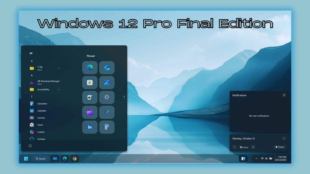 hellomurohan's tweet image. 💻 Windows 12 Pro Final Edition is here!

New Taskbar, Start Menu &amp;amp; File Explorer — a complete modern redesign for your Windows 11 PC.

Watch now 👉 youtu.be/6EOtANLYVlU

Hashtag: #Windows12Pro #TaskbarUpdate #StartMenuRevamp #ExplorerEnhancements #TechNews #MicrosoftUpdates