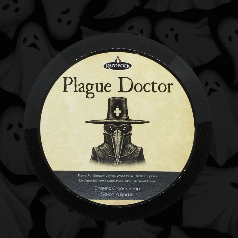 agent_shave's tweet photo. The Plague Doctor, a haunting figure from history is the inspiration behind this intriguing shaving soap from RazoRock. 

Plague Doctor shaving soap features a unique scent profile with notes of herbs, spices and white musk, creating an aura of mystique.