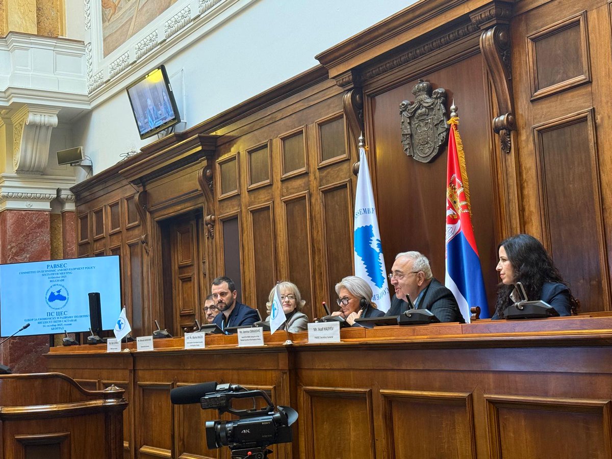 kamranbayramovm's tweet photo. At the 65th meeting of the #PABSEC Committee on Economic and Development Policy in #Belgrade, #Serbia https://t.co/Jngy10H5FG