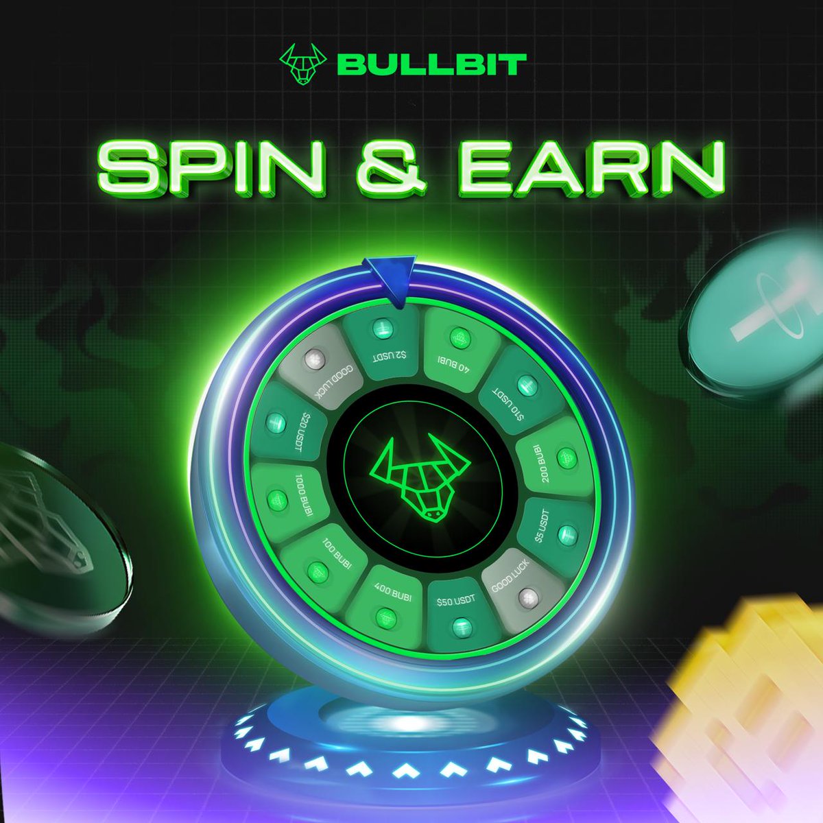 💥 Don’t miss your rewards on Bullbit’s Lucky Wheel 💥

Have you completed your 7 tasks yet?

💎 Exciting prizes await
      • Up to 50 USDT
      • 1,000 $BUBI
And many more surprises ready to land in your wallet!

👉 How to join
      • Open Bullbit Miniapp