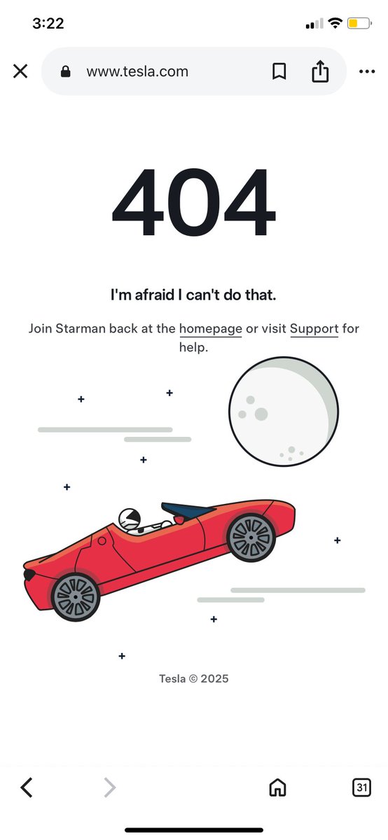 beermale's tweet photo. #tesla has a potential use case to insert a personalised recommendation widget in the 404 error page. May be a Tesla Model Y. #GrokAI doesn’t recommend well. Spells wrong. @elonmusk 

#personalisation https://t.co/mDSEEumFjh